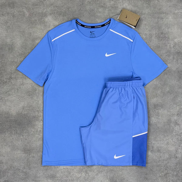 NIKE MILER 2.0 T-SHIRT 7” CHALLENGER SHORT SET UNIVERSITY BLUE