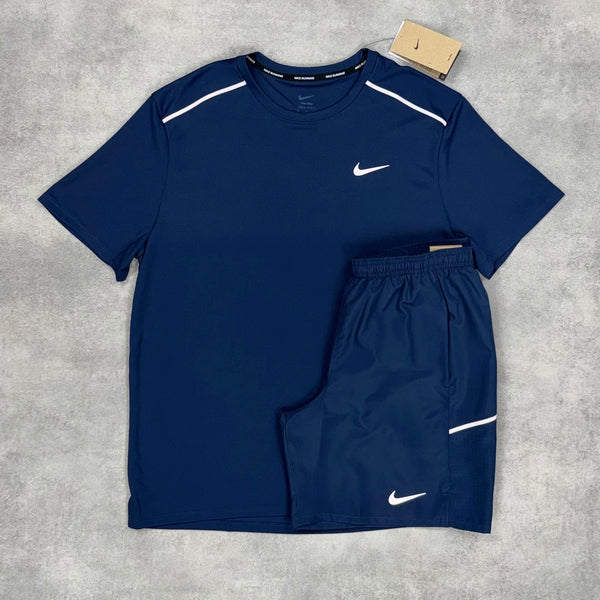 NIKE MILER 2.0 T-SHIRT 7” CHALLENGER SHORT SET NAVY